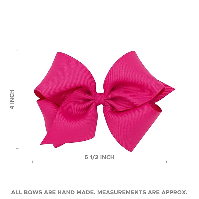 Wee Ones Girls' Classic Grosgrain Hair Bow on a Wrapped Headband, Stylish For All Hair Types, Small King Bow, Navy