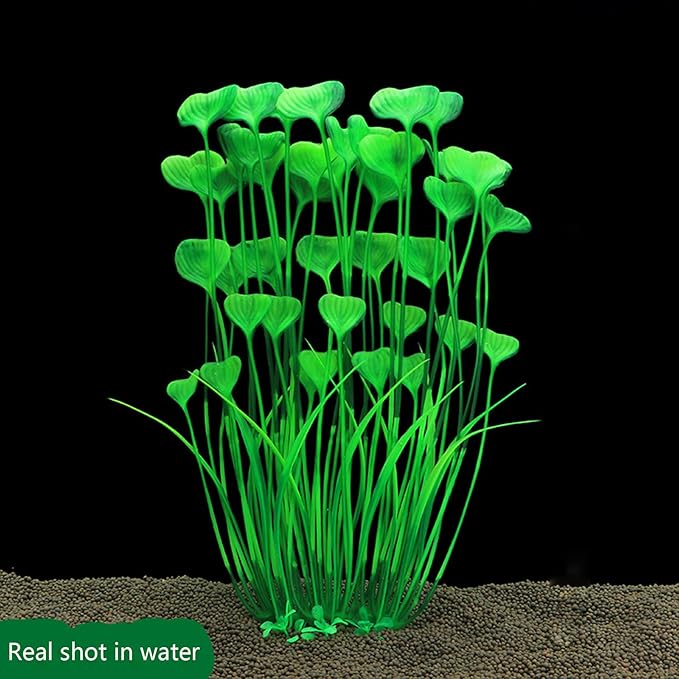 2PCS Aquarium Decor Plastic Plants, Large 16 Inches Artificial Fish Tank Plants (Red)