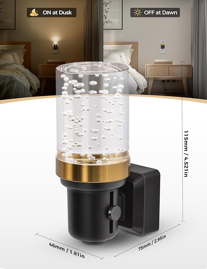 DORESshop LED Night Lights Plug into Wall, Modern Decorative Design Nightlights Plug in, Adjustable Brightness, Dimmable Night Light, Perfect for Adults' Bedroom, Hallway, Bathroom,Warm White