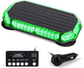 Xprite Green Rooftop Emergency Strobe Light Bar, US Flag Beacon Safety Flashing Warnin Lights w/Control Panel Magnetic Base for Construction Trucks Plows Postal Security Cars