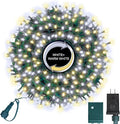 LAMPHOME 500 LED String Lights - Outdoor/Indoor Plug-in Twinkle Fairy Lights, 46ft 500LED, Warm White & White