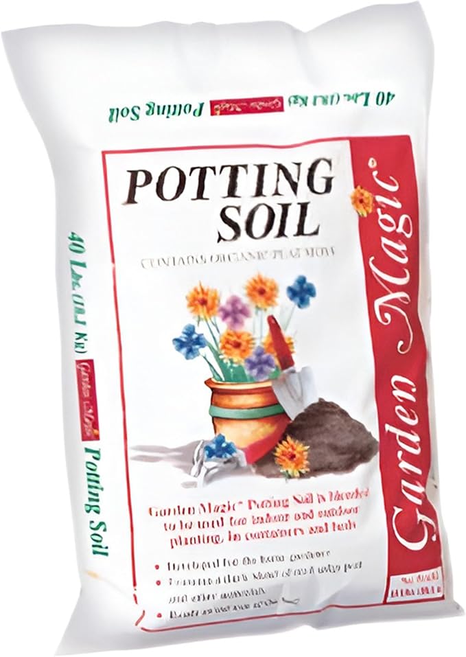 Michigan Peat 40 Pound Bag of Garden Magic General Purpose Moisture Retaining Potting Soil Mix for Indoor and Outdoor Planting