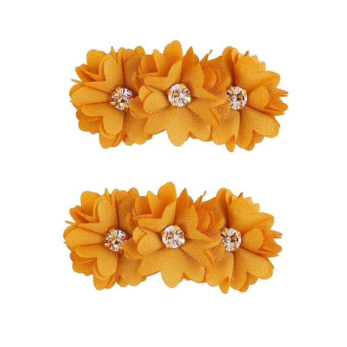Flower Hair Clips Set for Baby Girl Lightweight Floral Hair Bow Accessories with Boutique Fully Lined Alligator Clip for Toddler Teens Gifts (ATD-FJ10-B)