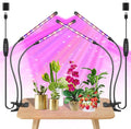 Black 2-Tube Clip-On Grow Light with Red/Blue/Yellow LEDs, Full Spectrum, 6/12/16H Timer, 3 Modes & 10 Dimmable Levels, for Indoor Plants (8W) (2 Pack)