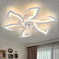 White Flower Modern CeilingFans with Lights, Low Profile Ceiling Fan with Remote for bedroom, 32inch Flush Mount Ceiling Fan with LED Dimmable Light,3-Colors, 6-Speeds, Timing Ceiling Fan Light