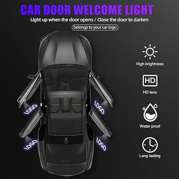 2pcs Car Door Lights Logo Projector, F-Sport Logo Compatible with LS/ES/is/LX/RX/GS/GX/RC/UX, No Fade HD LED Car Welcome Projector Lights, 3D Ghost Shadow Puddle Light(for F-Sport)