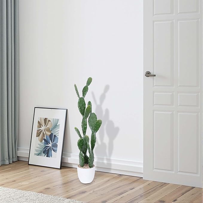 31Inch Artificial Cactus Faux Cacti Fake Cactus Saguaro Potted Plants for Indoor Outdoor Home Offices Store Decoration