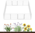 SunsGrove Garden Fence with Gate, 24 in(H) x 29.7 ft(L) 16 Panels Heavy Duty Metal Animal Barrier Fence for Yard, Suitable for Indoor or Outdoor Dog Pet Fence, Garden Fence Border, White