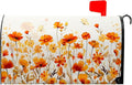 Orange Floral Mailbox Cover Fall Mailbox Covers Magnetic Standard Size 21x18 inch Autumn Beautiful Flower Post Letter Box Cover Mail Box Decorations for Outside Garden