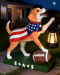 11.61 Inch Solar Dog Statues Outdoor Decor with Lantern - Unique Beagle Puppy Home Decor Figurine for Garden, Patio, Yard - Idea Gifts for Women Mom