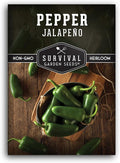 Jalapeño Pepper Seeds for Planting | Hot Heirloom Non-GMO Peppers for Pickling & Salsas – Survival Garden Seeds (1 Pack)