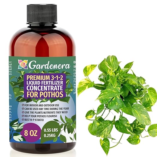 Gardenera Premium Liquid Pothos Fertilizer - 3-1-2 Concentrate for Indoor Plants and Flowers - Organic Plant Food - 8oz