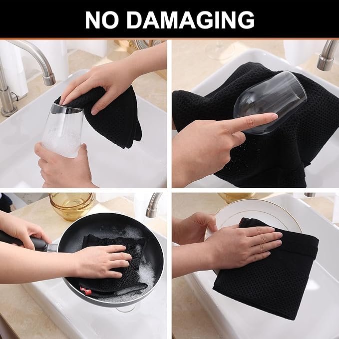 Homaxy 100% Cotton Waffle Weave Kitchen Towels, 13 x 28 Inches Super Absorbent