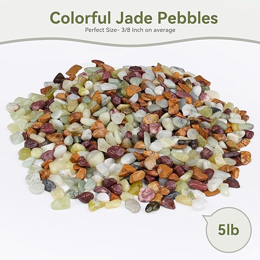 5 lbs Pebbles for Indoor Plants, Succulent Rocks, 3/8" Polished Pebbles for Bamboo, Vase, Terrarium, Natural Decorative Small River Rocks for Crafts, Cactus, Outdoor Garden Landscaping