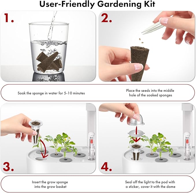 Strawberry Seed Pods for AeroGarden, Ahopegarden, iDOO Hydroponics Growing System, 350 Seeds+ Germination Including Red Cherry Tomato Golden Cherry Tomato, White Strawberry, Red Strawberry (7-Pods)