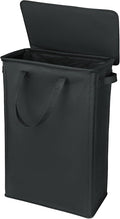 Slim Laundry Basket with Lid and Handles, Foldable Laundry Basket