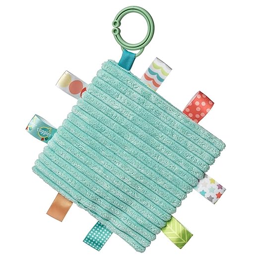 Taggies Crinkle Me Toy with Baby Paper & Squeaker with Sensory Tags, 6.5 x 6.5-inches, Drax Dragon