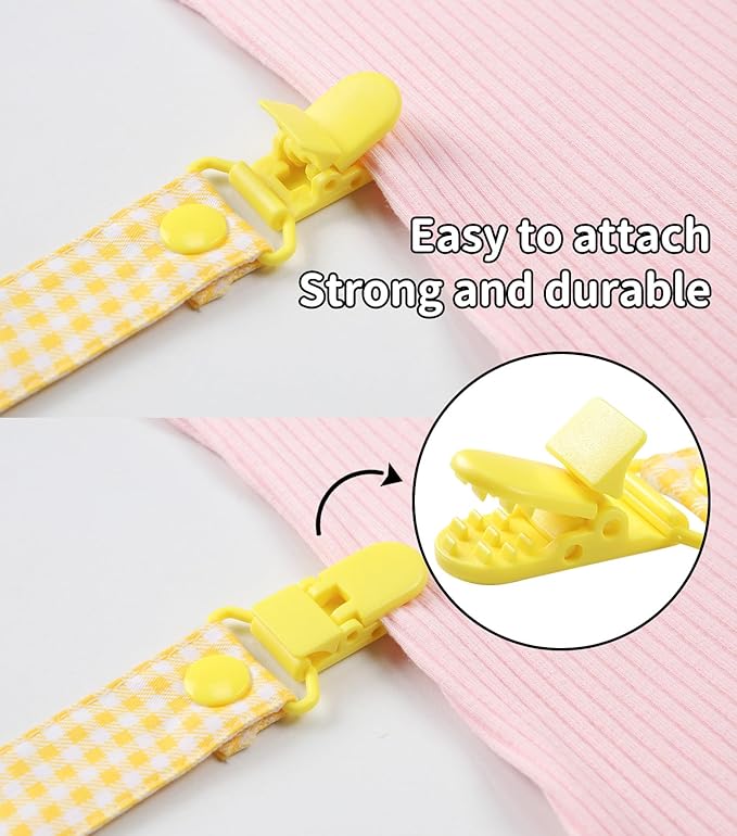 CutiePlusU Adult Pacifier Clip Adult Size Anyard Holder Clips 2 Pack-Baby Dinosaur 2