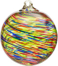 4”Christmas Balls, Gazing Balls Hanging Witch Balls, Hand-Blown Glass Ball Christmas Ornament for Window Outdoor Home Decor, Christmas Tree Decoration, Gifts for Women (Muticolored