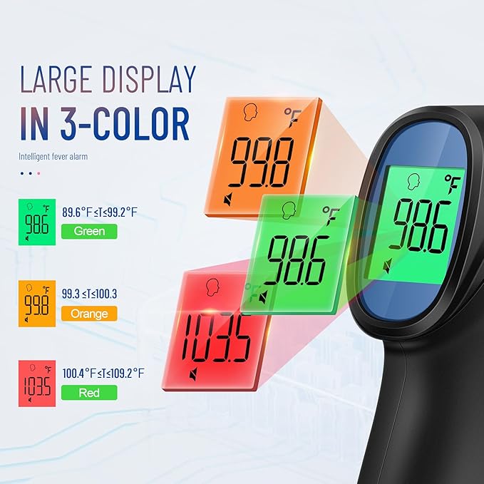 No-Touch Thermometer for Adults and Kids - 202 Pink & 2000 Black
