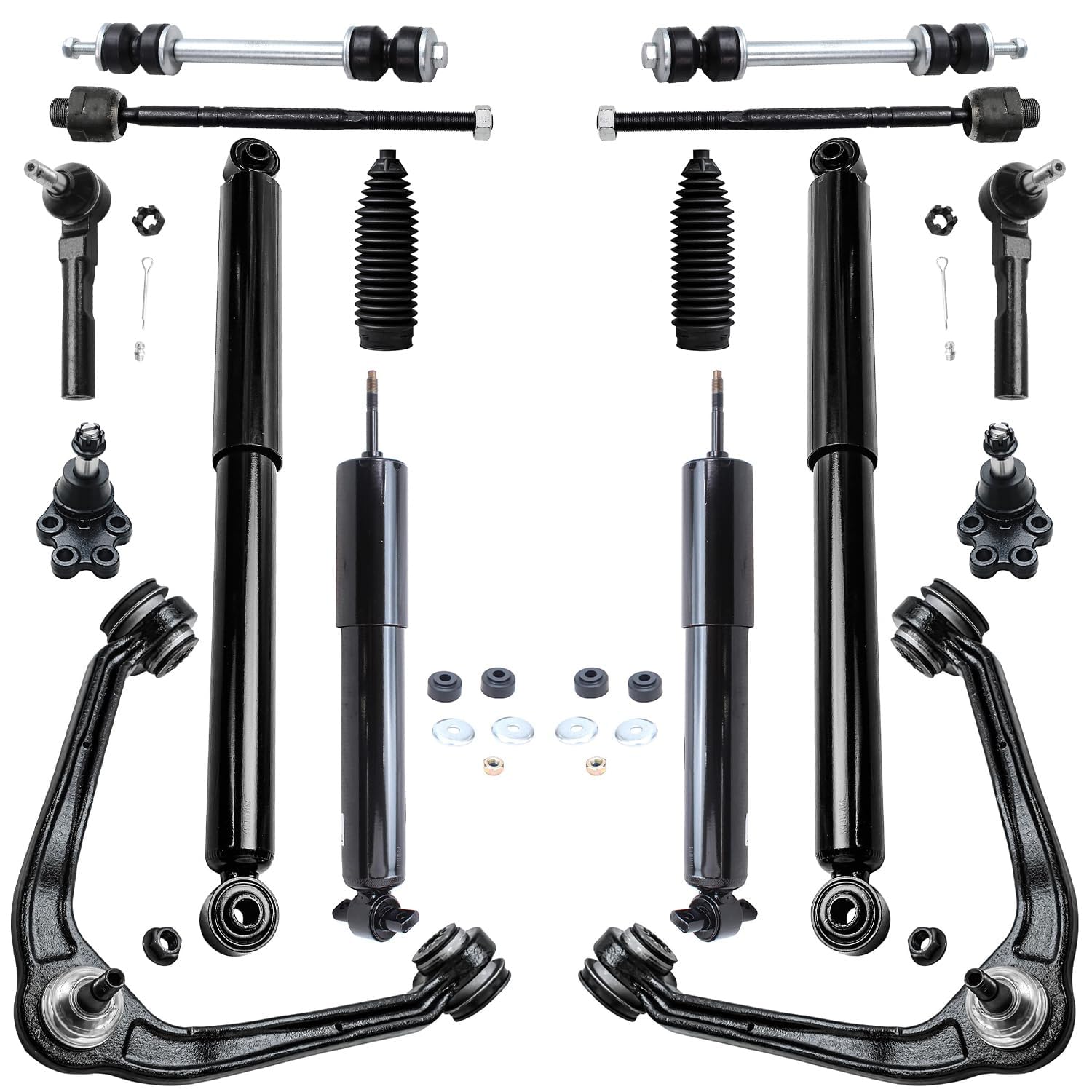 Detroit Axle - RWD Front End 16pc Suspension Kit for 99-06 Chevrolet Silverado GMC Sierra 1500, 2 Control Arms 2 Ball Joints 4 T