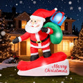 6FT Christmas Inflatables Decorations Outdoor，Blow Up Skiing Santa Claus with Built-in LEDs Lights for Indoor Holiday Party Yard Garden Lawn Décor