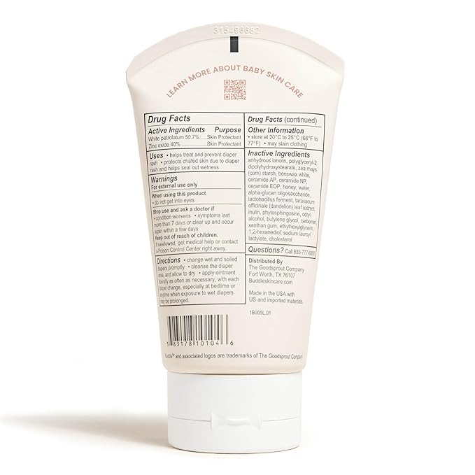 Buddle Diaper Rash Rescue Healing Ointment For Baby, 40% Zinc Oxide, Repairs & Nourishes, Pediatrician Tested, Fragrance-Free, 4 oz