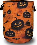 Spooky Pumpkin Laundry Basket, Halloween Laundry Hamper Collapsible Oxford Cloth