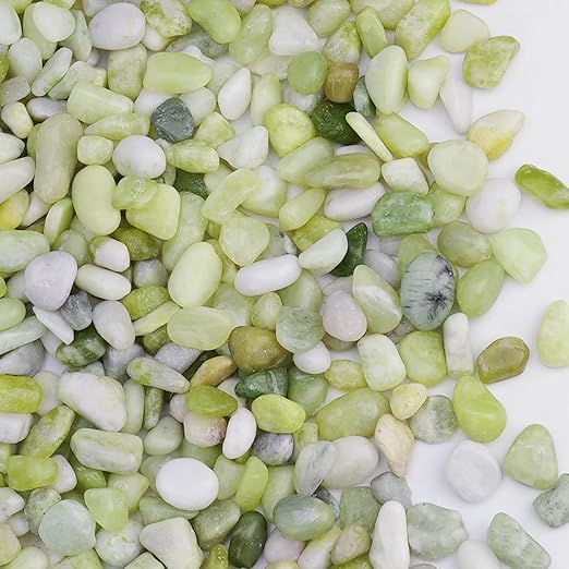 2.5 lbs Jade Pebbles for Indoor Plants, Decorative Pebbles for Bamboo, Vase, 3/8" Plant Gravel for Pots Indoor, Highly Polished Small River Rocks