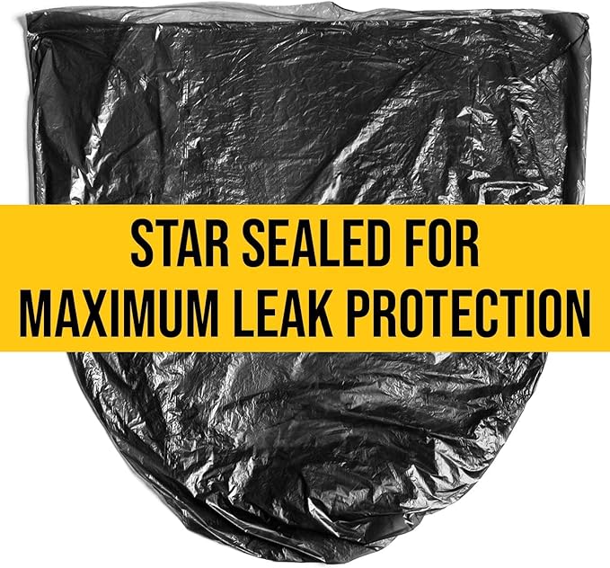 Aluf Plastics 26 Gallon For Slim Jim 1.25 MIL Black Heavy Duty Trash Bags