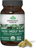 ORGANIC INDIA Tulsi Herbal Supplement - Holy Basil, Immune Support, Adaptogen, Supports Healthy Stress Response, Vegan, Gluten-Free, Kosher, USDA Certified Organic, Non-GMO - 90 Capsules
