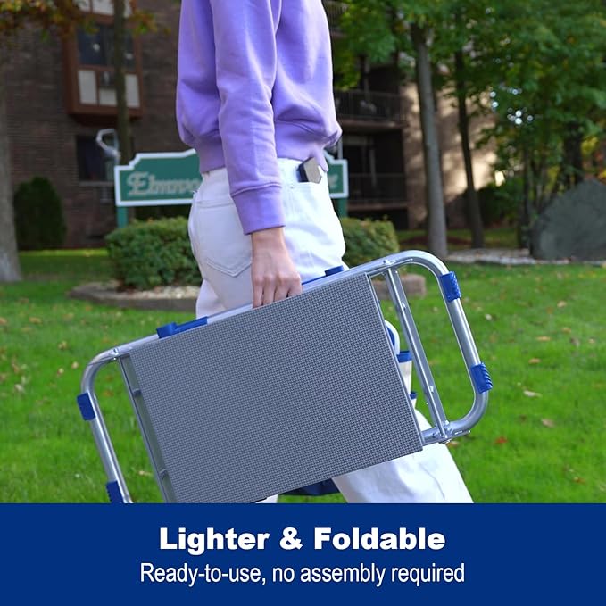 Aimerla K5 Foldable Kneeler Seat - Heavy Duty (Detachable Cloud Kneeler Pad) - Garden Stool - 2 Large Tool Bags - Portable Bench for Indoor & Outdoor