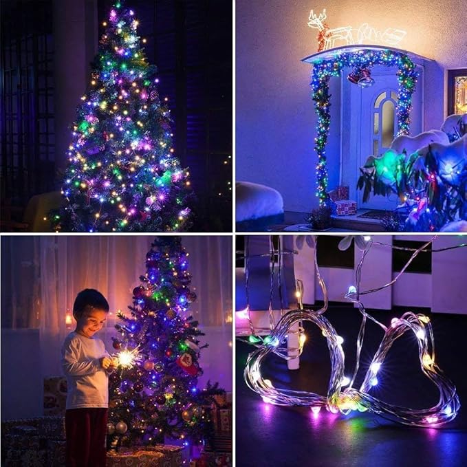 Ostwiki Colored Fairy Lights Mini Lights Battery Operated, 12-Pack 7ft 20 Small LED Lights for Crafts, Multi Colored Mini String Lights for Mason Jar Bedroom Wedding Party Table Christmas Decoration
