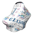 Personalized Baby Car Seat Cover with Name Stroller Canopy Custom Rainbow Fish Carseat Cover Newborn Baby Boy Girl Nursing Cover for Moms First Birthday Gift