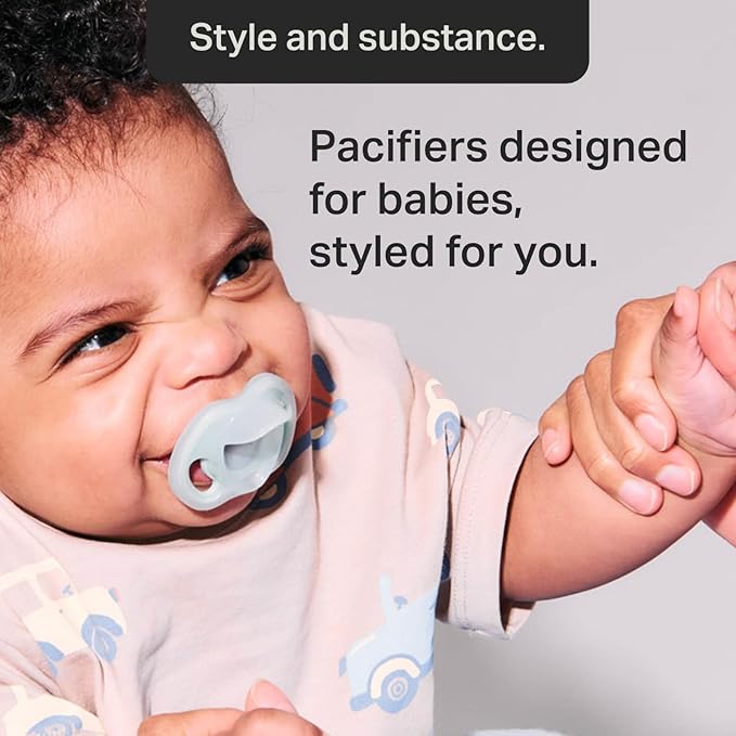 Tommee Tippee Ultra-Light Silicone Pacifier, 18-36 Months, Symmetrical One-Piece Design, BPA-Free Silicone Binkies, Pink/Violet/Green, Pack of 4
