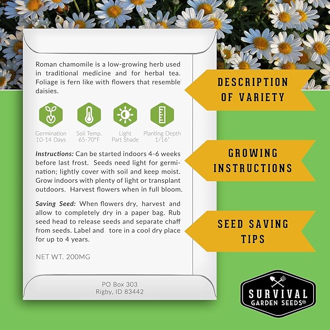 Medicinal Herb Seeds for Planting | 18 Seed Variety Pack of Heirloom, Non-GMO Herbs – Herbal Teas, Tinctures & Home Apothecary Garden Kit – Survival Garden Seeds