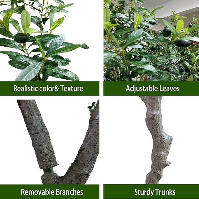 Artificial Olive Tree 7ft(82in,2200+Uv Protection Leaf) Tall,Faux Olive Tree Indoor Artificial Tree for Modern Home Office Living Room Floor Decor Indoor