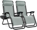 Best Choice Products Set of 2 Adjustable Steel Mesh Zero Gravity Lounge Chair Recliners w/Pillows and Cup Holder Trays - Stardew