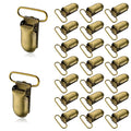 25 PCS 1" Suspender Clips Metal Pacifier Clip Holder for Pacifiers DIY Baby Girl Toy Bibs Garter Making Supplies (Bronze, Bulk)
