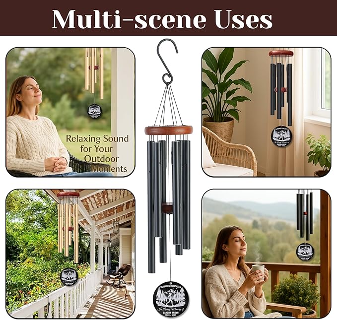 Personalized Running in Heaven Runner Memorial Wind Chimes for Outdoors – Custom Name & Years Remembrance Gift – Memory Chimes for Loss Loved Ones – Sympathy Gifts for Loss & Outdoor Memorial Tribute
