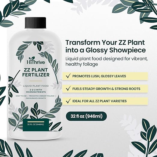 32oz ZZ Plant Fertilizer - Makes 64 Gallons of Liquid Fertilizer for Indoor Plants, Outdoor & Houseplant Food for ZZ Plant Live - Nutrient-Rich Formula for Glossy Leaves & Strong Roots