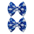 4th of July Hair Bows Clips Sparkly Cheer Sequins Bow Alligator Clips Hair Barrettes Kids Patriotic Bows for Girls Hair Accessories Star 2 Pcs