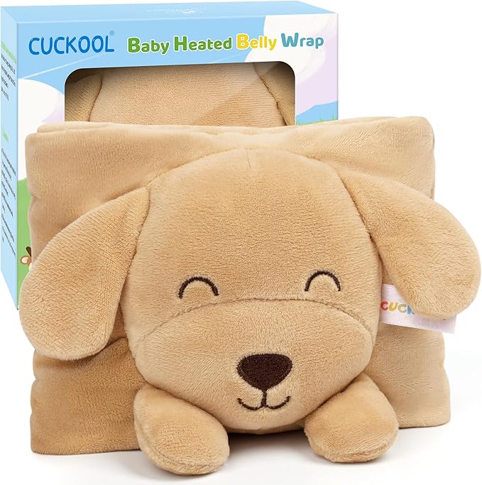 Baby Colic and Gas Relief, Heated Tummy Wrap for Newborns Belly Relief by Soothing Warmth, Baby Heating Pad Swaddling Belt Relief & Soothe Gas, Colic and Upset Stomach for Newborns to Toddler (Puppy)
