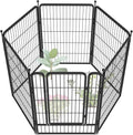FXW Garden Fence Outdoor for The Yard – 40in(H) x 13.6ft(L) Heavy Duty Metal Animal Barrier for Dog and Rabbit, Decorative Dog Fence, 6 Panels, Black