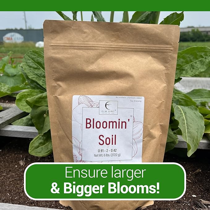 Elm Dirt Premium Bloom Soil - 100% Organic for Outdoor & Indoor Plants | Soil Enhancer for Plant Growth & Healthy Nutrients - Big Bloom Activator, 6 lbs