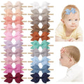 jollybows 3.35" 20pcs Baby Girls Bows Headbands Elastic Nylon Hairband Ribbon Bow Hair Accessories for Kids Toddlers Infants Newborn