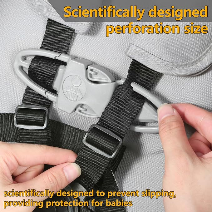 Child Car Seat Chest Harness Clip Universal Replacement for Kids, Toddler, Stroller, Baby Essentials, Baby Car Seat Accessories, Grey, Rectang (6.93 x 3.98 x 0.87 inches)