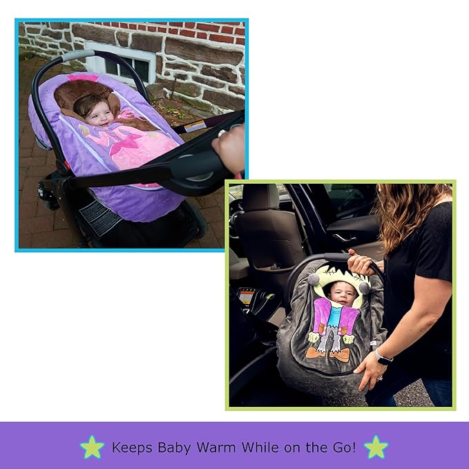 Car Seat Cuties, Baby Carrier Seat Cover for Infant Seat or Stroller, Baby Car Seat Covers with Warm Plush Lining, New Baby Gift, Soft Baby Carrier Blanket Cover, Infant Halloween Costume - Pirate
