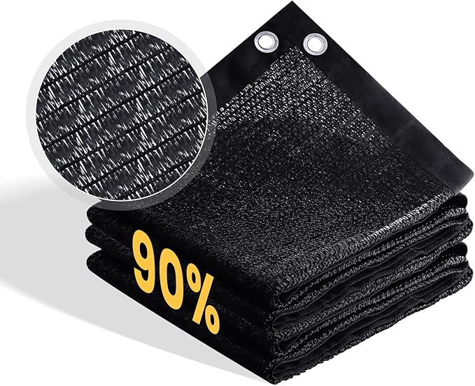 VICLLAX 90% Shade Cloth, 4x14FT Durable Black Mesh Trap with Every 3 FT Grommet, Sun Shade Fabric Netting for for Plants Cover, Greenhouse, Chicken Coop, Barn Kennel, Garden Patio