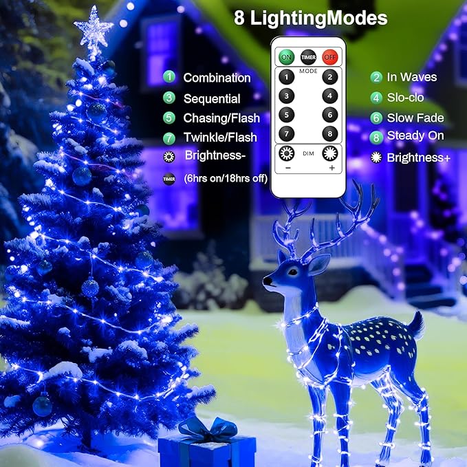 2Pack USB Plug in Fairy String Lights,16ft 50 LED Copper with Remote and Timer, 8 Modes Waterproof Twinkle String Lights Battery Powered for Bedroom Indoor Party Wedding Christmas Decoration